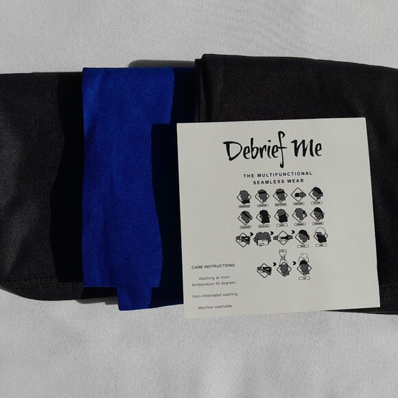 🖤 3 PCS Black & Blue Tube Scarf Bandana Neck Gaiter Face Mask Headwear - Picture 3 of 4